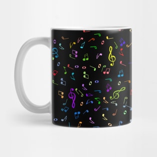 Colorful Sheet Music Notes Pattern Mug